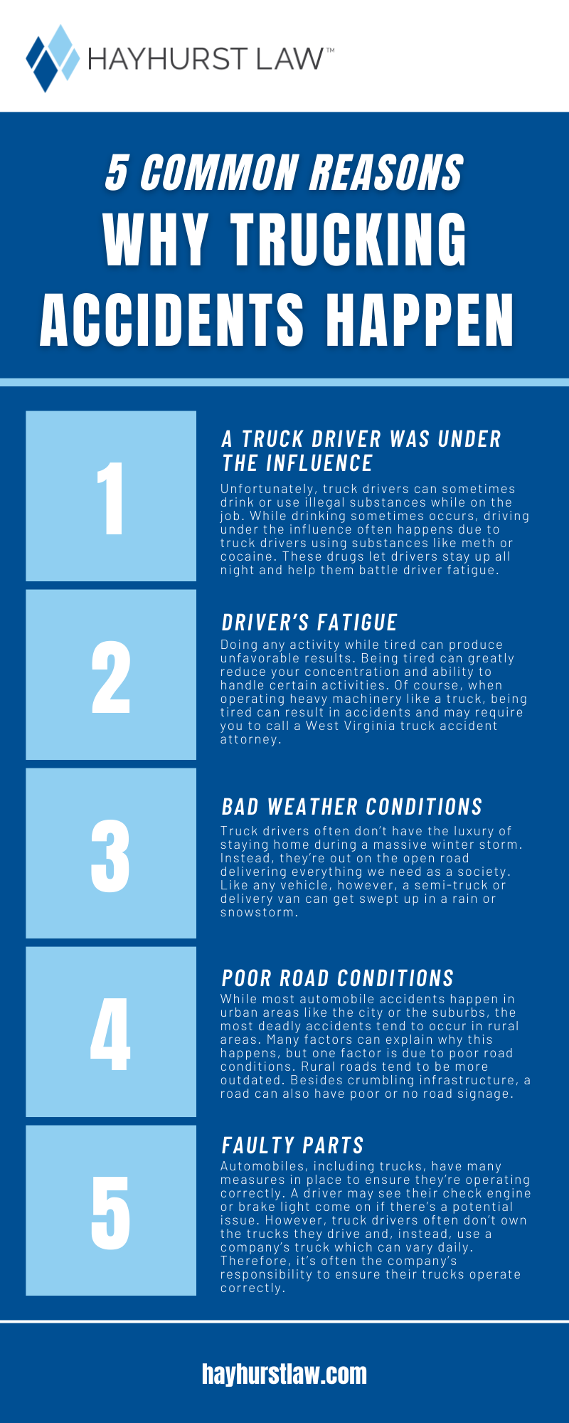 5 Common Reasons Why Trucking Accidents Happen Infographic