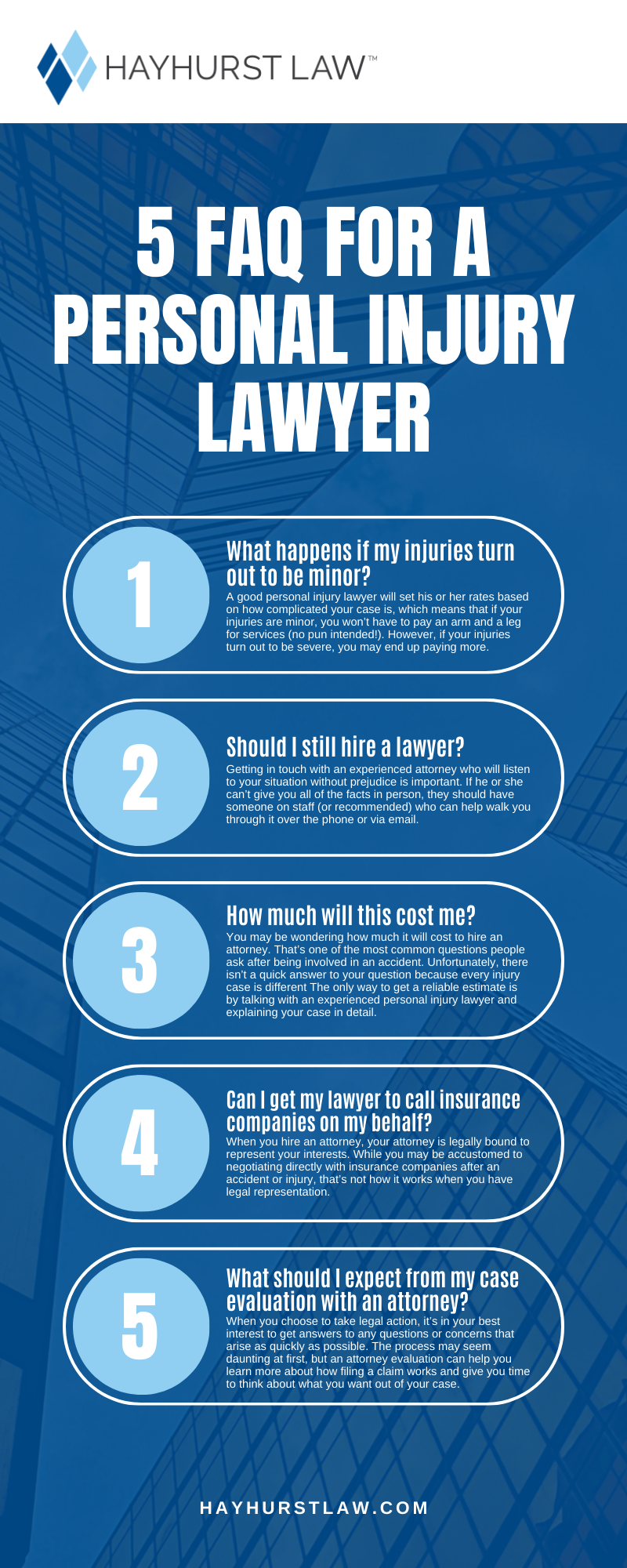 5 FAQ For A Personal Injury Lawyer Infographic